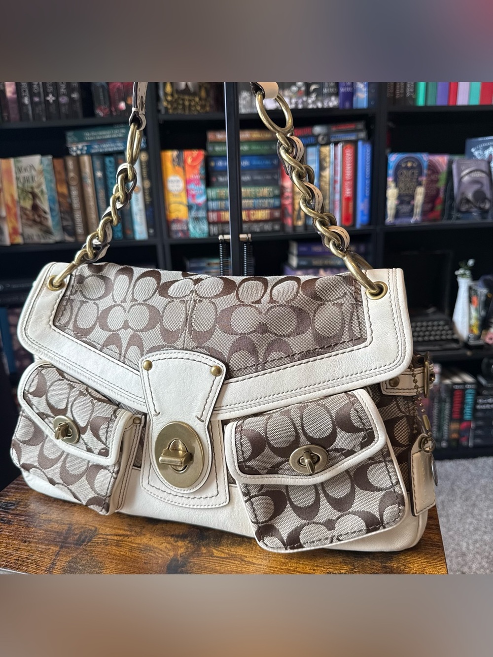 Coach Leigh 65th Anniversary Legacy shoulder bag in signature canvas